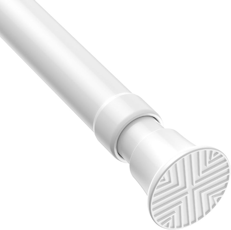 MEXAU White Tension Curtain Rods 23 to 46 Inch,Spring Loaded Curtain Rods No Drilling,Small Tension Rod for Windows Door Closet,Pressure Rod - Image 1